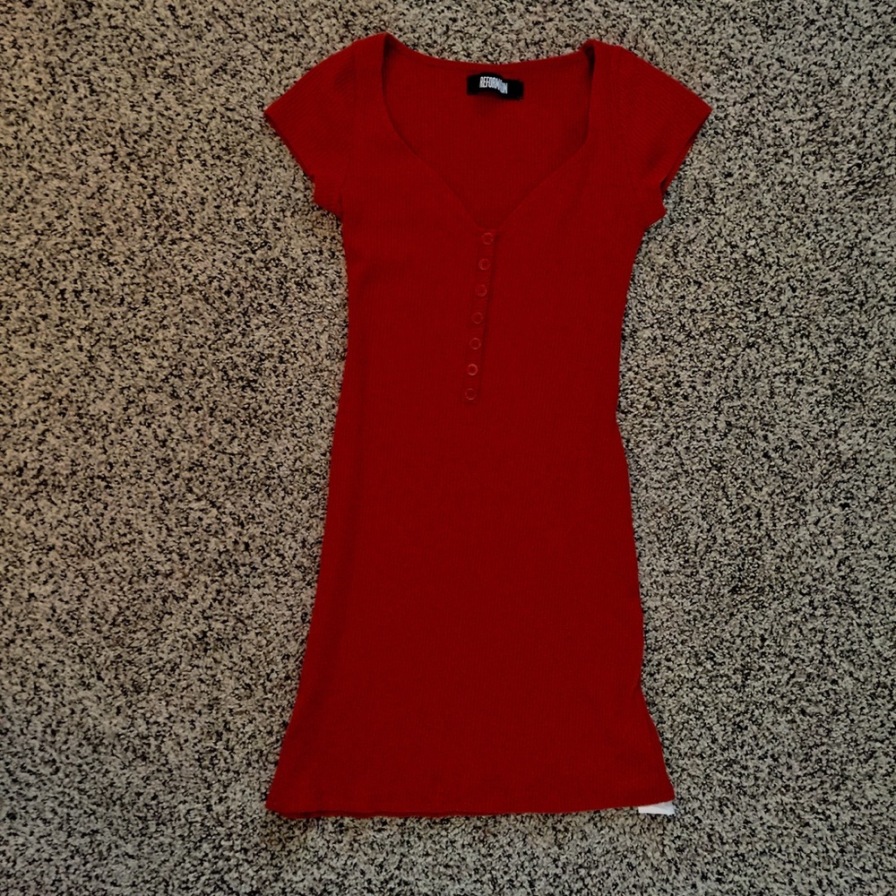 SOLD-Reformation Ribbed Mini Dress - Picture 3 of 5